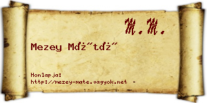Mezey Máté névjegykártya