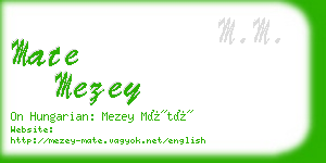 mate mezey business card